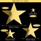 48-Pack Gold Star Cutouts – Cardboard Glitter Foil Metallic Stars (6–30 cm) with 50 m Nylon Hanging Line for Party, Event, and Holiday Decorations